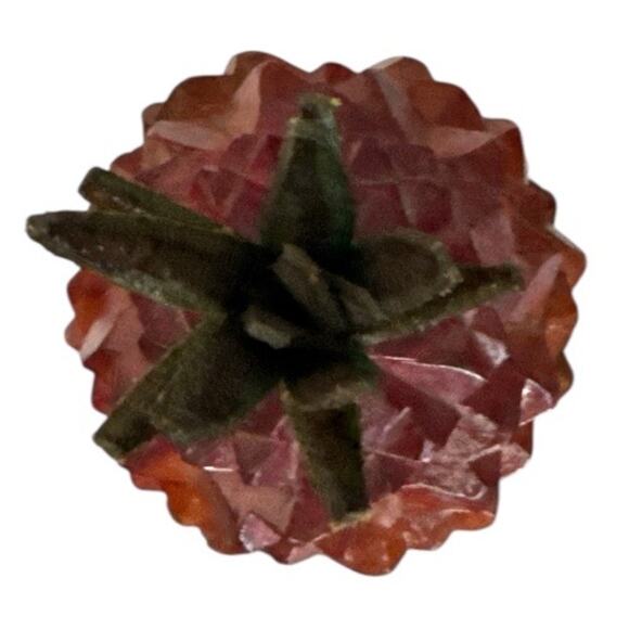 Vintage Mid Century Hand Carved Hawaiian Pumpkin Leather Crown Leaves - Picture 4 of 10